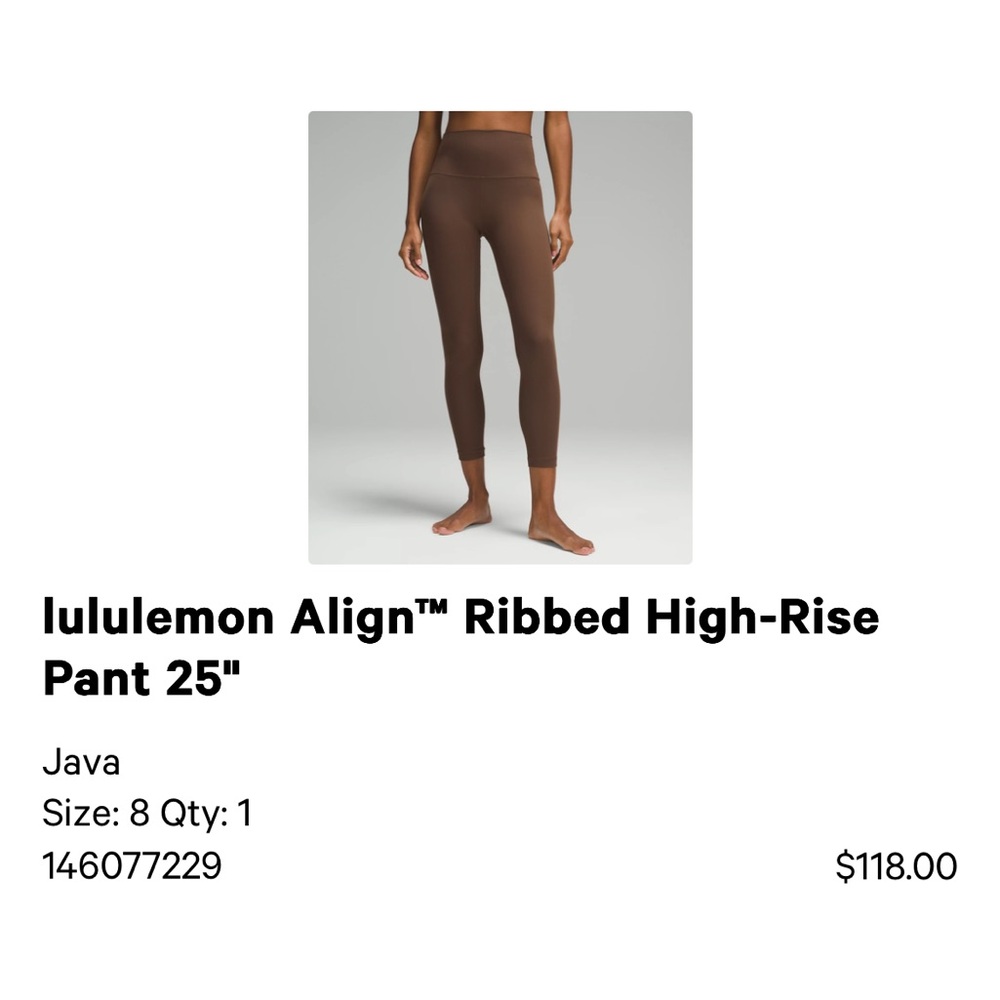 Lululemon Align Ribbed Java - image 2